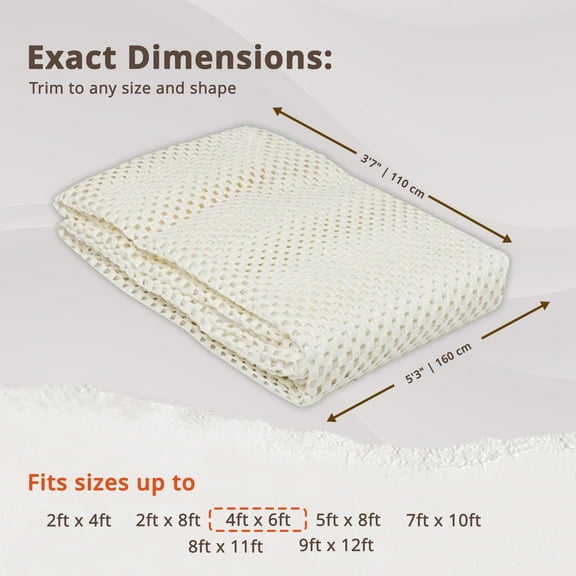 5' x 8' Ivory King's Premium Non Slip Rug Pad