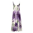 thumbnail image 4 of Nmnitkp Women's Summer Maxi Dress Casual V-Neck Sleeveless Bohemian Spaghetti Strap Floral Long Maxi Dress with Pockets S-2XL, 4 of 5