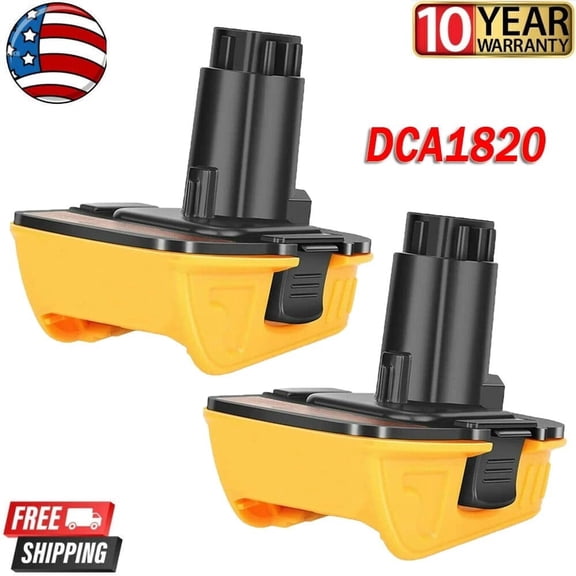 2 Pack DCA1820 Adapter Compatible with 18v to 20v Adapter, Compatible with 20V Max Battery DCB203 to 18V XRP NiCad NiMh Battery DC9096