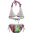 thumbnail image 6 of SKQIT Women's Two Piece Bathing Suits Snakeskin Print Halter Triangle Top Tie Side Bottom Bikini Swimsuits, 6 of 7