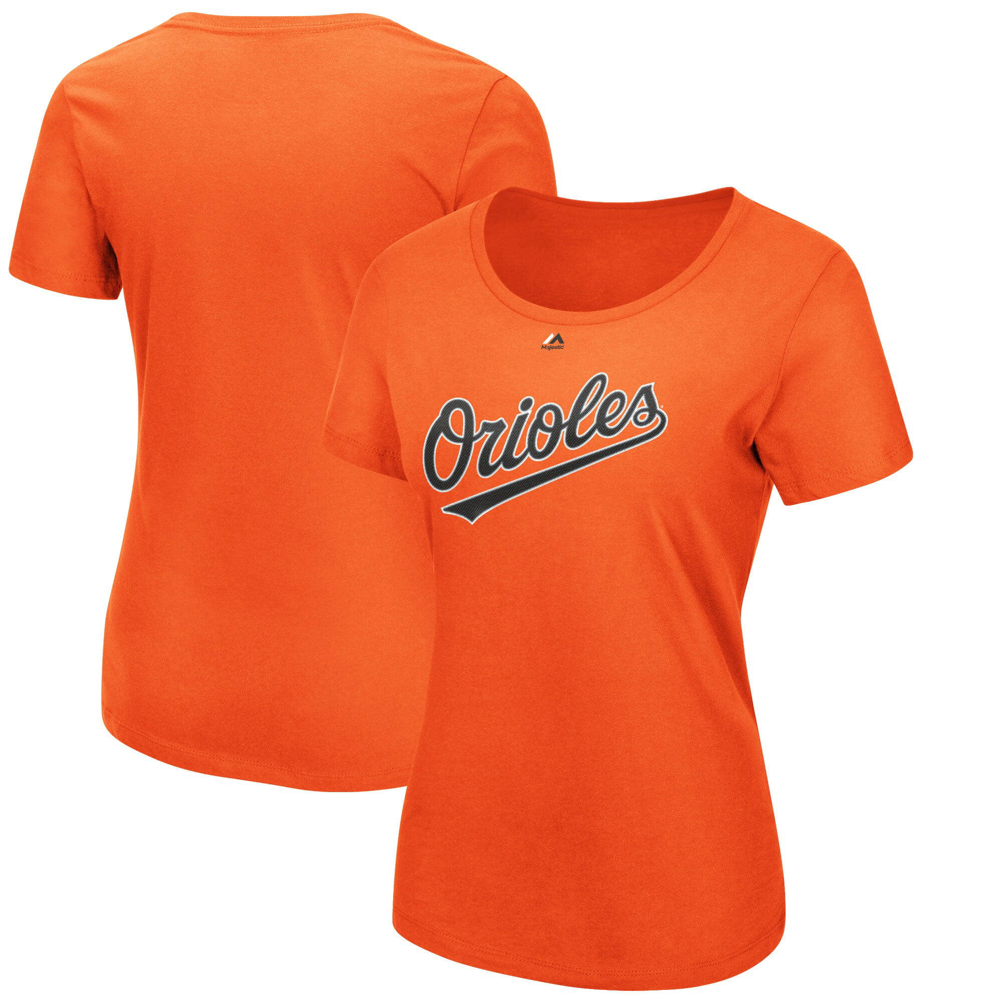 Baltimore Orioles Majestic Women's Official Wordmark T-Shirt - Orange ...