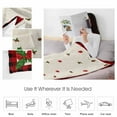 thumbnail image 4 of Christmas Throw Flannel Blanket 32x48In Cardinal Pine Leaf Berry Floral Linen Red Plaid Super Soft Cozy Bed Blanket, Lightweight Plush Fuzzy Bed Throw for Bedroom Sofa Couch Living Room, 4 of 4