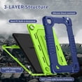 thumbnail image 4 of Hoibon Lenovo Tab One / K9 8.7 Inch 2025 Tablet Case Hybrid Soft Silicone Shell Built in Shoulder Strap Kickstand Drop-Proof Cover for Lenovo Tab One/K9 8.7" TB305XU/TB305FU - NavyGreen, 4 of 8