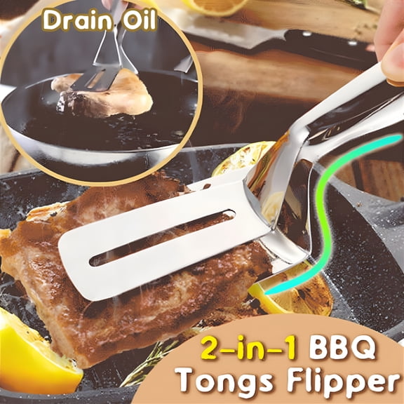 ACDANC 2026 New Spatula Tongs for Flipping,Stainless Steel Grill Clamp Spatula Flipper,11.6" Double-Sided Shovel Clip for Beefsteak Bread Hamburger Bbq Meats Pizza Pies Bread Fish