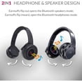 thumbnail image 3 of Bluetooth Headphones Over-Ear 2 in 1 Cordless Foldable Twist-Out Speaker Wireless Stereo Bass Headphone with NFC FM Radio/AUX/TF Card Slot Sports Retractable Headband Headset (Gold), 3 of 9