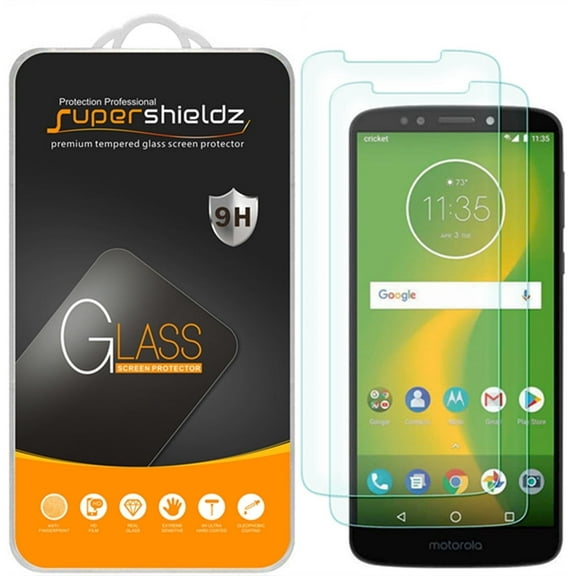 [2-Pack] Supershieldz for Motorola Moto E5 Supra Tempered Glass Screen Protector, Anti-Scratch, Anti-Fingerprint, Bubble Free