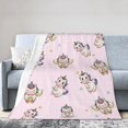 thumbnail image 2 of Unicorn Blanket Blanket Pink Tartan Blanket Gift for Kids/Girls/Soft Warm All Season Decorative Fleece Blankets for Bed Chair Car Sofa Couch Bedroom 50inX60in, 2 of 6