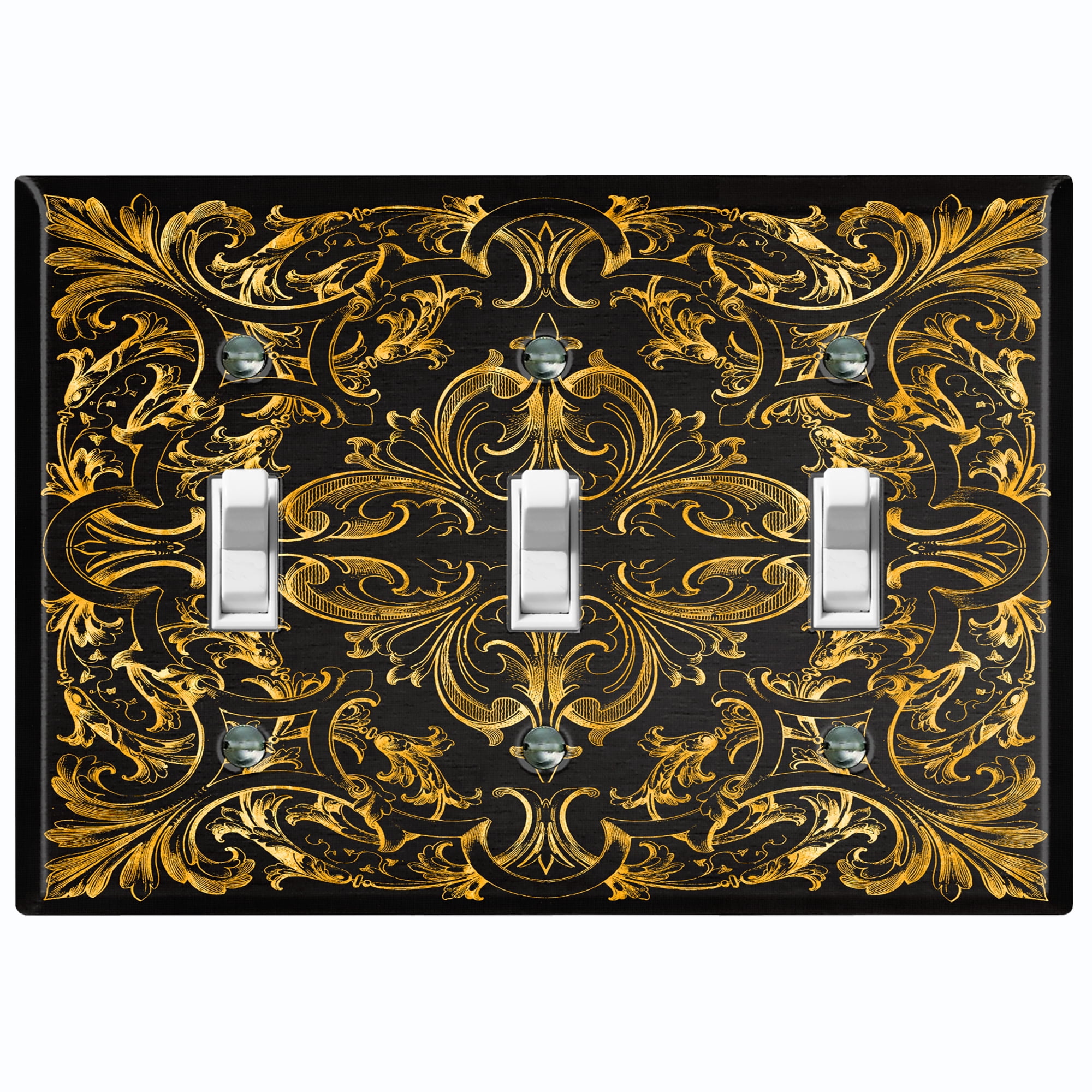 Metal Light Switch Plate Outlet Cover (French Victorian Frame Triple