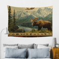 thumbnail image 7 of Creowell Bear Moose Mountains Wall Tapestry Art for Home Decoration 60x40in, 7 of 7