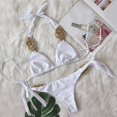 thumbnail image 6 of Sngxgn Womens Swimsuits Two Piece High Waisted Tummy Control Bathing Suits Wrap Bikini Sets(White,M), 6 of 8