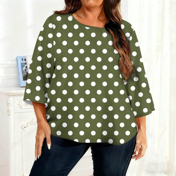 TaTaai Long Sleeve Gradient Top for Plus Size, Women's Casual T-Shirt Blouse, Round Neck Loose Fit, Soft Home Wear, All Seasons Everyday Attire Gift