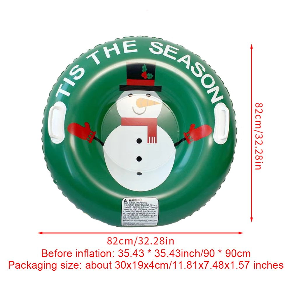 Snow Tube, Inflatable Snow Sled for Kids and Adult, Thickened Heavy Duty Hard Bottom Sleds for Snow, Winter Toys for Outdoor Sledding Snow Sports