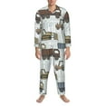 thumbnail image 3 of Naloa Tractor and Dumper Men’s Pajamas Set - Long Sleeve Button Down Sleep Shirt and Pajama Bottoms Sleepwear Set-XX-Large, 3 of 7