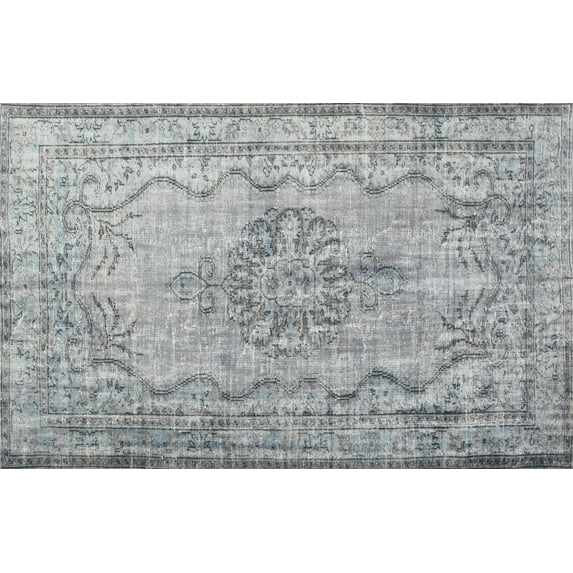 Ahgly Company Indoor Rectangle Traditional Platinum Gray Persian Area Rugs, 6' x 9'