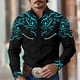 thumbnail image 2 of Camisa de hombre estilo occidental retro geométrico para exteriores, informal, de calle, para uso diario, primavera y otoño, con solapa, manga larga, tallas S-5XL, tela elástica, 2 of 5
