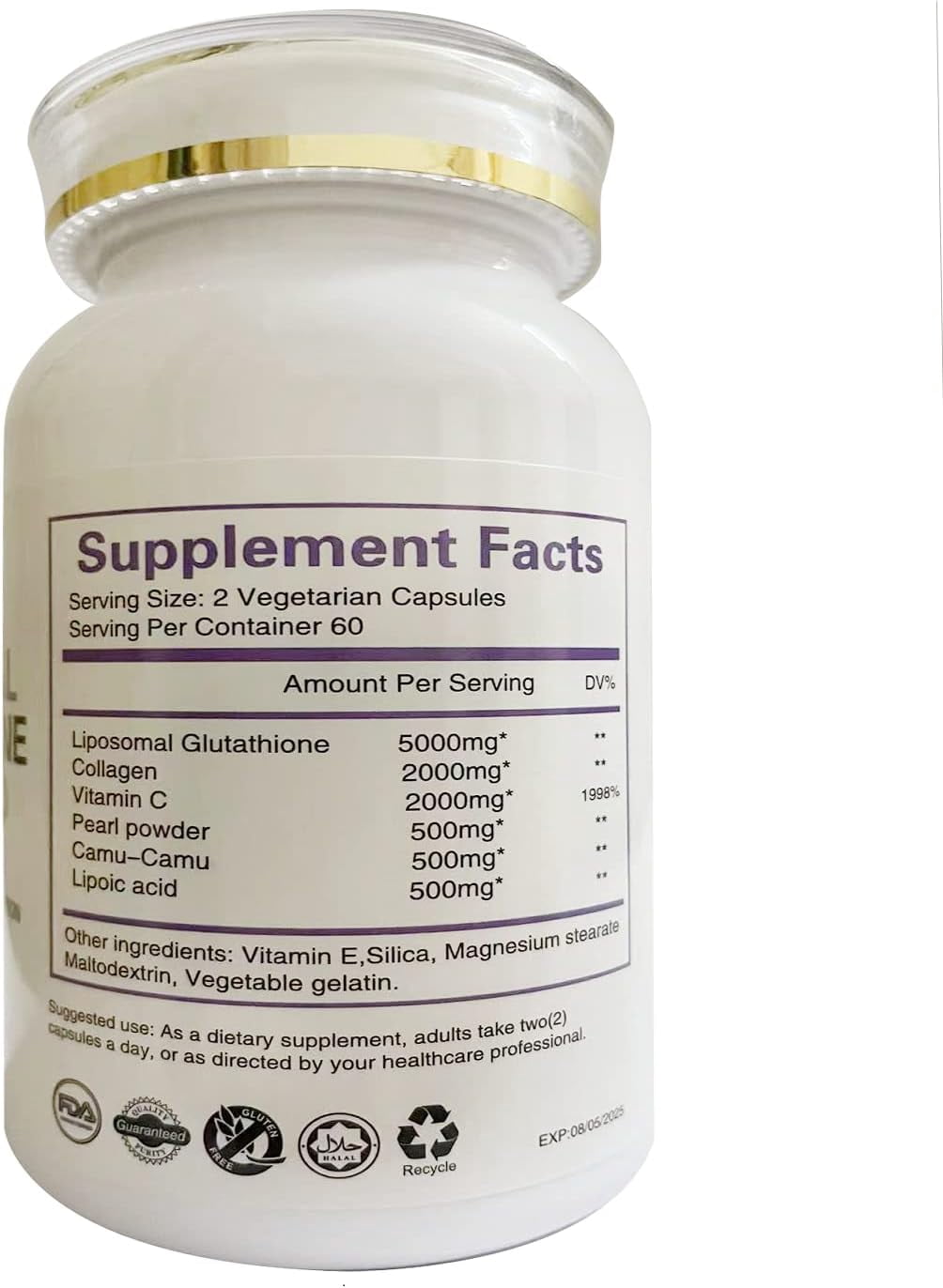 4-in-1 Anti-Aging & Immune Booster 120 Capsules – Liposomal Glutathione, Lipoic Acid, Collagen & Vitamin C