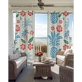 thumbnail image 6 of Pineapple Flowers Blackout Curtains for Bedroom Living Room Darkening Curtains 96 Inches Long Blue Red Tropical Botanical Palm Window Curtain 2 Panels Set Window Treatment Grommet Drapes 52"x96", 6 of 9