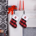 thumbnail image 4 of Oioii Embroidered Knit Christmas Stocking Gift Bag,Xmas Stocking for Kids, Holiday and Family Stocking for Fireplace or Party Decoration Red and Black Plaid Christmas Socks, 4 of 6