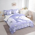 thumbnail image 3 of Homewish Purple Sequin Print K Twin Bedding Sets 7-Piece for Kids, Romantic Diamond Love Heart Bedding Comforter Set, Fashion Mabrling Abstract Reversible Sheet Sets, Luxury Bedroom Decor, 3 of 7