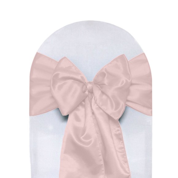 YOUR CHAIR COVERS - Satin Sashes Blush (Pack of 10), Chair Sashes for Weddings, Events, Hotels and Catering Services