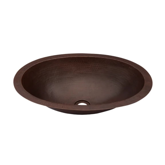 Miseno MNO-NA200 Oval 14" Drop-In or Undermount Bathroom Sink; Antique Copper