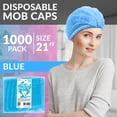 thumbnail image 3 of Disposable Mob Cap 21 Inches. Pack of 1000 Polypropylene Blue Bouffant Caps Medical. Bouffant Hair Nets Food Service, Beauty and Tattoo Salons, 3 of 9