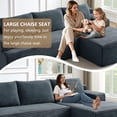 thumbnail image 5 of 96" Boneless Cloud Couch with Chaise, Modular Sectional Sofa for Living Room, No Assembly Required, Deep Seat Corduroy Couch, Dray Gray, 5 of 8