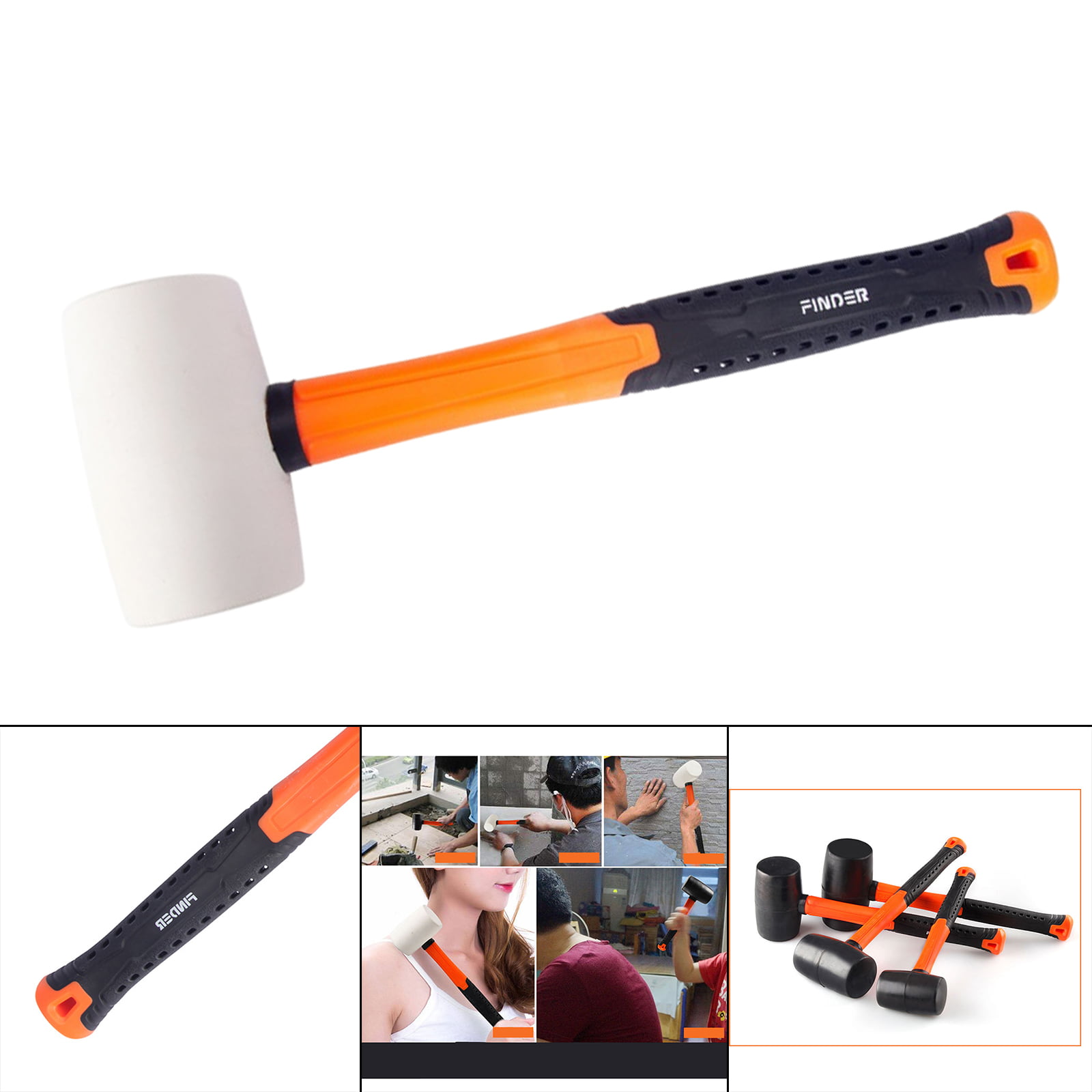 Large rubber mallet Hammer with a wooden handle 68mm  DIY Camping Paving Tool 