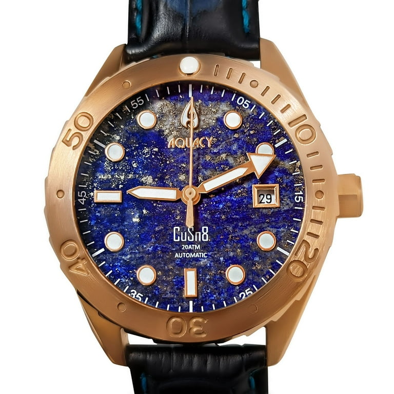 Aquacy Bronze CuSn8 Lapis Lazuli Automatic Diver Watch