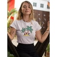thumbnail image 2 of Island W Palm Trees T-Shirt Women -Smartprints Designs, Female x-Large, 2 of 4