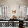 thumbnail image 2 of Gray Abstract Oil Painting Kitchen Curtains - Vintage Tier Cafe Curtains for Bathroom Living RV Rod Pocket Window Drapes 36 Inch 2 Panels Set 28"x36" Window Treatment Tiers, 2 of 4