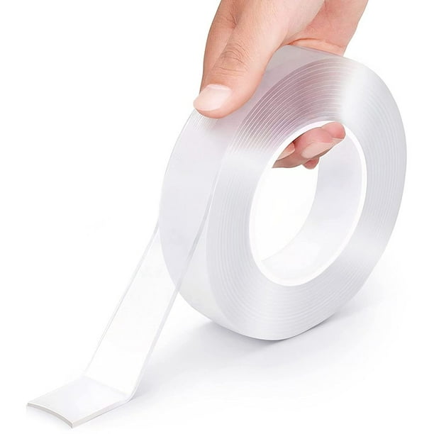 Whataatahia Cinta de doble cara para paredes – Cinta de montaje extraíble resistente – Adhesivo fuerte, lavable y reutilizable – Cinta de pared para decoración de alfombras fotográficas – Rollo de