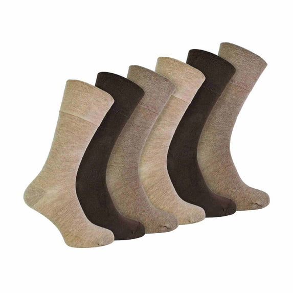 IOMI - 6 Pack Mens Diabetic Bamboo Socks | Extra Wide Seamless Loose Non Elastic Socks