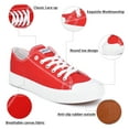 thumbnail image 3 of JENN ARDOR Women’s Canvas Low Top Sneaker Lace-up Classic Casual Shoes Platform Fashion Flats for Walking Running Hiking, Red, Size 6.5, 3 of 8