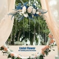 thumbnail image 4 of Flower Wreath Decoration Wall Wedding Party Decor Multiuse Door Multicolor Silk Cloth Lintel Artificial Peacock Blue Champagne Rose, 4 of 11