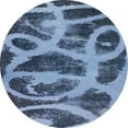 thumbnail image 1 of Ahgly Company Indoor Round Abstract Denim Blue Persian Area Rugs, 5' Round, 1 of 6