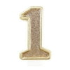 Birthday Party Sparkling Chic Glitter Number Cake Candle - Champagne Gold - #1