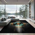 thumbnail image 2 of ODIKA 8'x10' Washable Area Rug Record Vinyl Vintage Music Disc Motif Abstract Sound Wave Shaped for Living Room, Under Sectional, Family , Durable, Non-Slip, 2 of 7