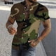 thumbnail image 2 of Camisa de camuflaje ajustada para hombre, camisas casuales con botones y manga corta con estampado 3D para hombre, camisas y blusas de talla grande, tops, ropa de hombre, 2 of 5