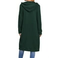 thumbnail image 3 of DYMADE Women Loose Zipper Warm Long Sleeve Cardigan Hooded Drawstring Coat, 3 of 4