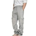 thumbnail image 4 of Boys Cargo Joggers Drawstring Jogging Pants Kids Elastic Waist Trousers 5-6 Years, 4 of 7