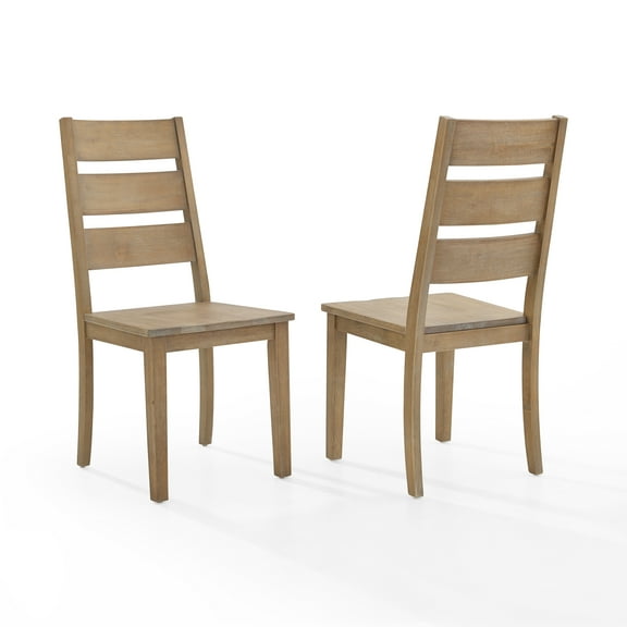 Crosley Furniture Joanna Farmhouse Wood Dining Chair in Rustic Brown (Set of 2)