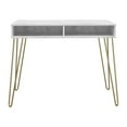 Novogratz Athena Computer Desk with Storage, White Marble
