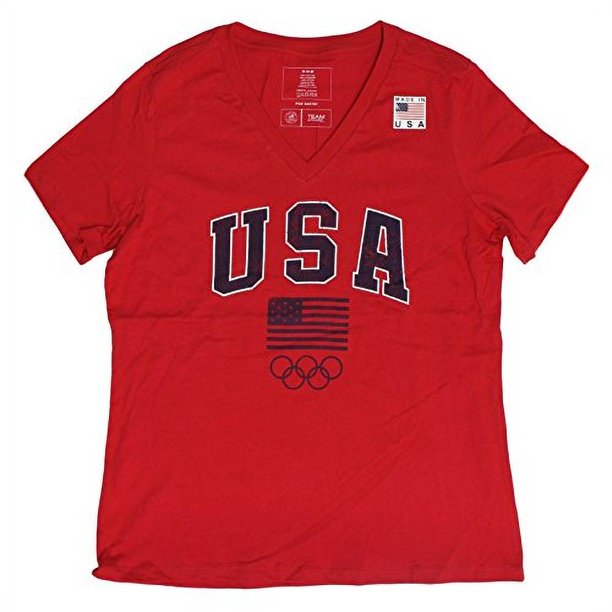 Team USA Apparel Womens TShirt Olympics VNeck Tee