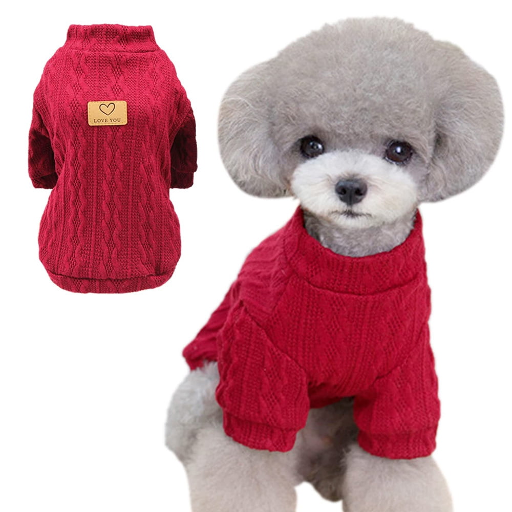 Coloody Small Knitted Dog Sweater Warm Puppy Winter Clothes Doggie