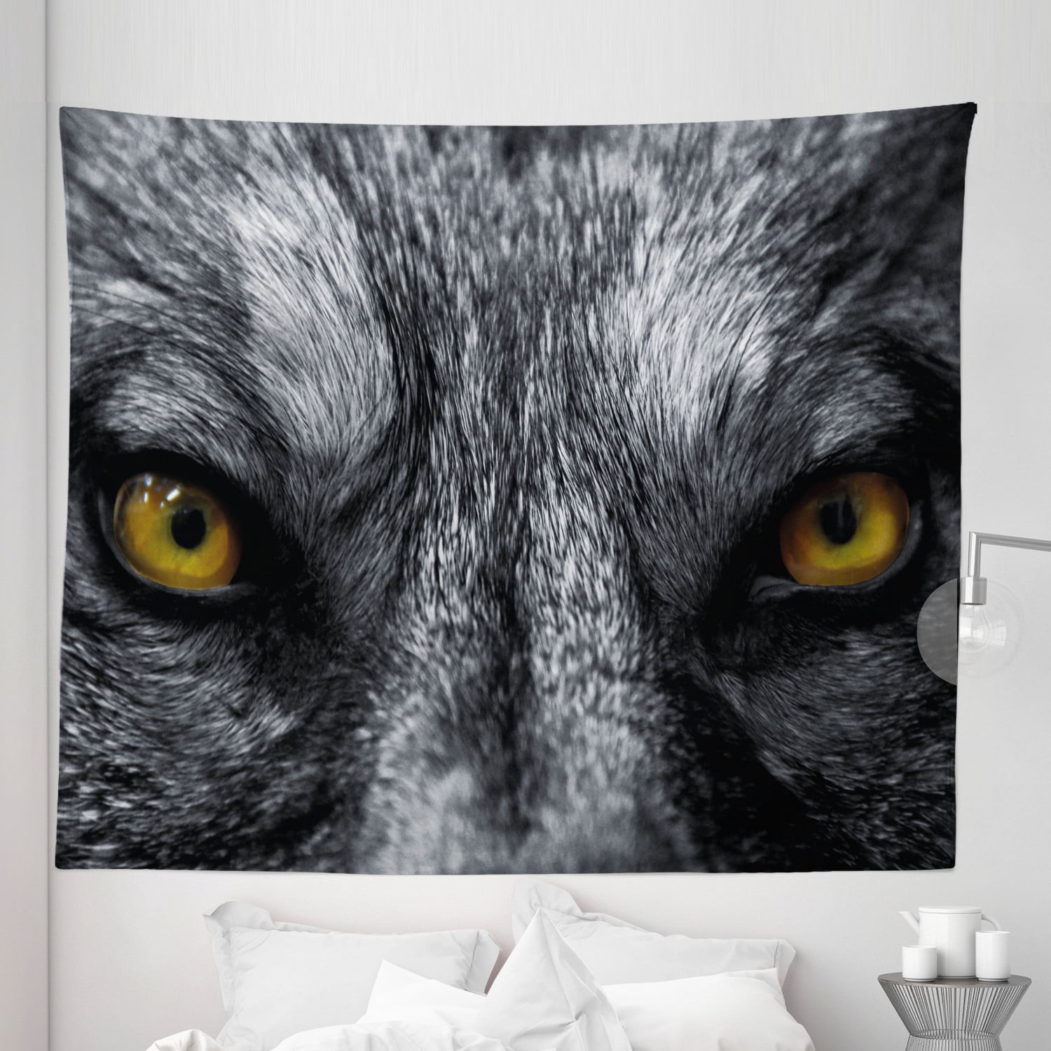 Eye Tapestry, Dangerous Mammal Eyes of Wild Wolf Aggressive Predator ...