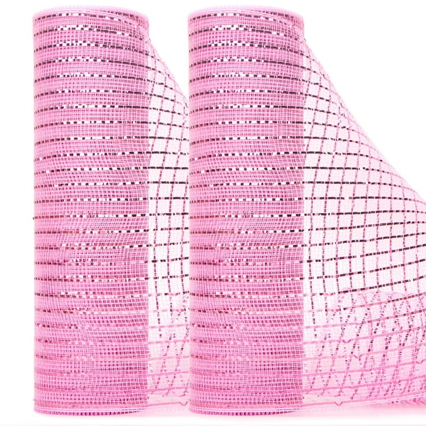 Cinta decorativa Ribbli de 10 x 9,1 m, color rosa claro metálico, 2 rollos