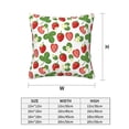 thumbnail image 2 of Throw Pillow Covers, Cute Strawberry Flower Leaves Soft Square Pillow Cases with Invisible Zipper for Couch Bed Sofa, Farmhouse Fall Home Decor 16"x16", 2 of 7