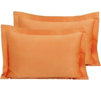 NTBAY 2 Pack Silk Satin Queen Pillow Shams , Oxford Pillowcases with Envelope Closure, 20" x 30", Dark Brown