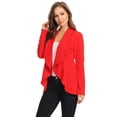 thumbnail image 2 of Women's Classic Draped Open Front Blazer Casual Workwear Long Sleeve Jacket, 2 of 5